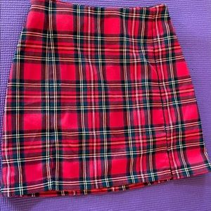 Red plaid skirt brandy Melville